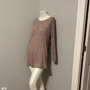 Joy Joy Women's Long Sleeve Top or mini dress in brown & cream Xsmall. Like new